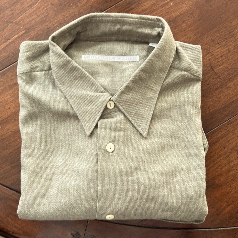 Men’s light green long sleeve,woven cotton casual shirt . Size XXL